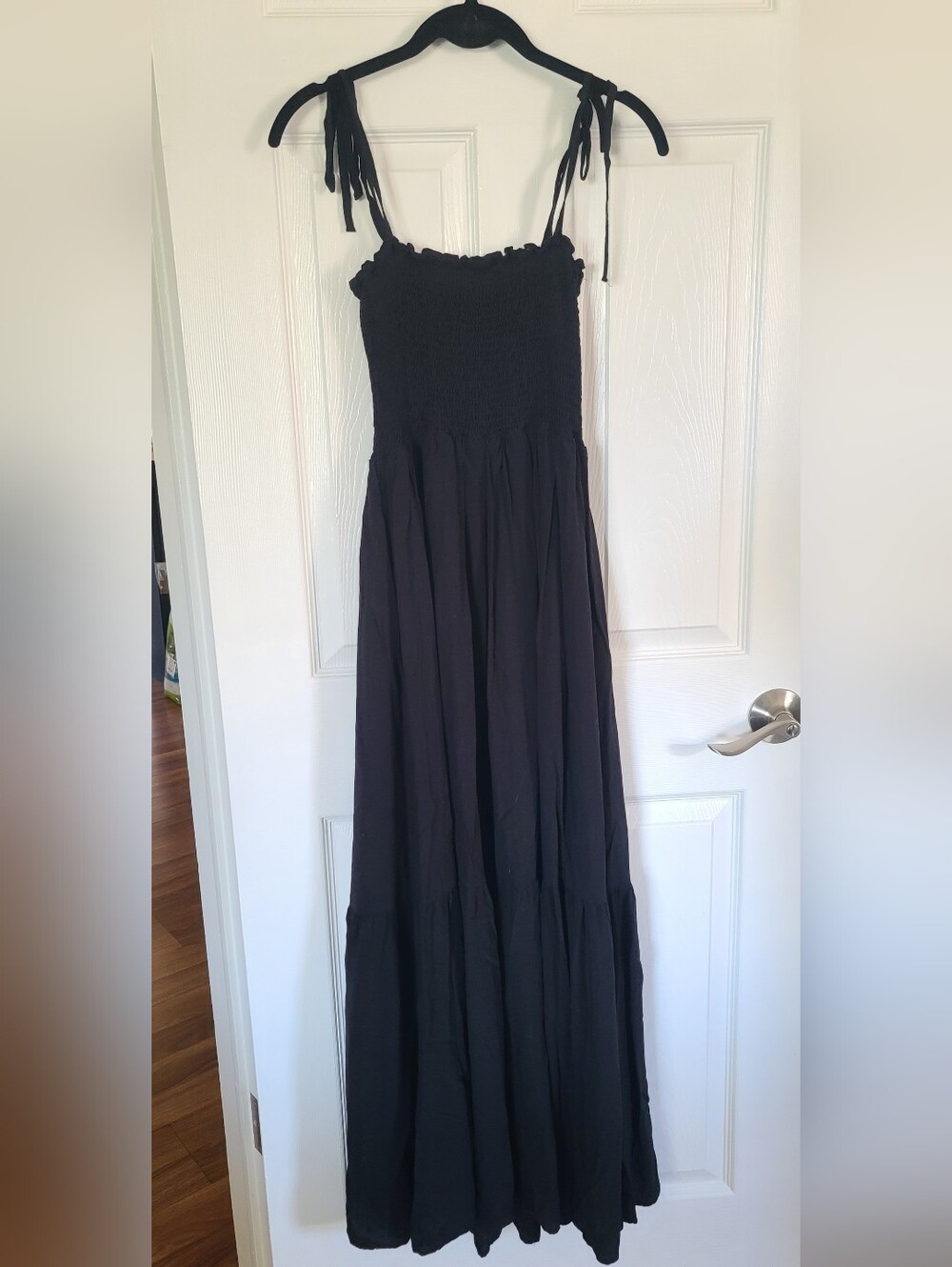 GOLDSTITCH Women's Tie-Strap, Flowy Maxi Dress